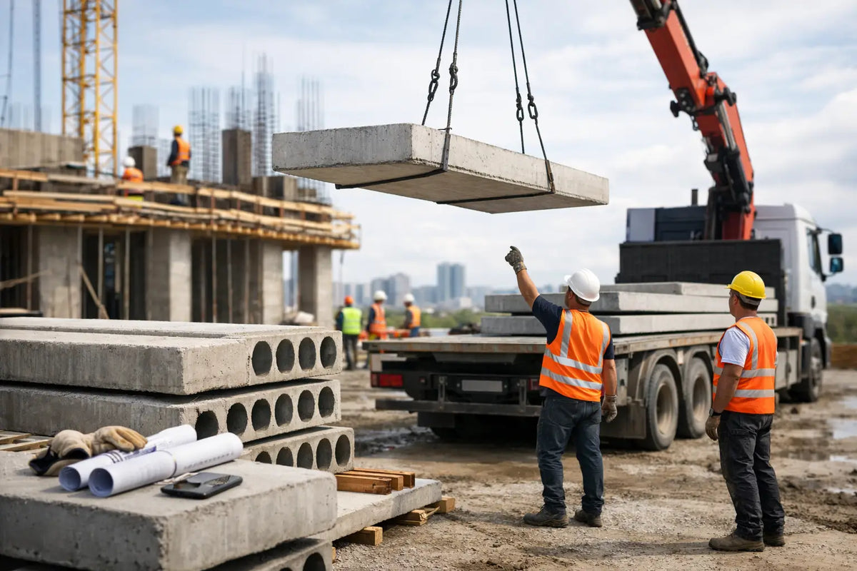 Bouwplaats vloerlevering plannen zonder stilstand