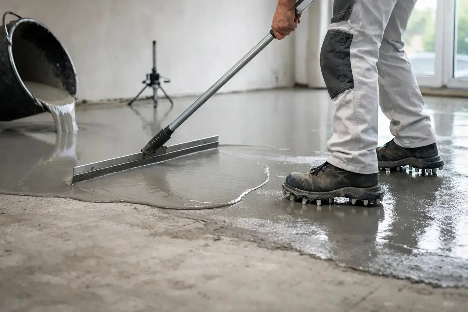 Egaline aanbrengen op een cementdekvloer