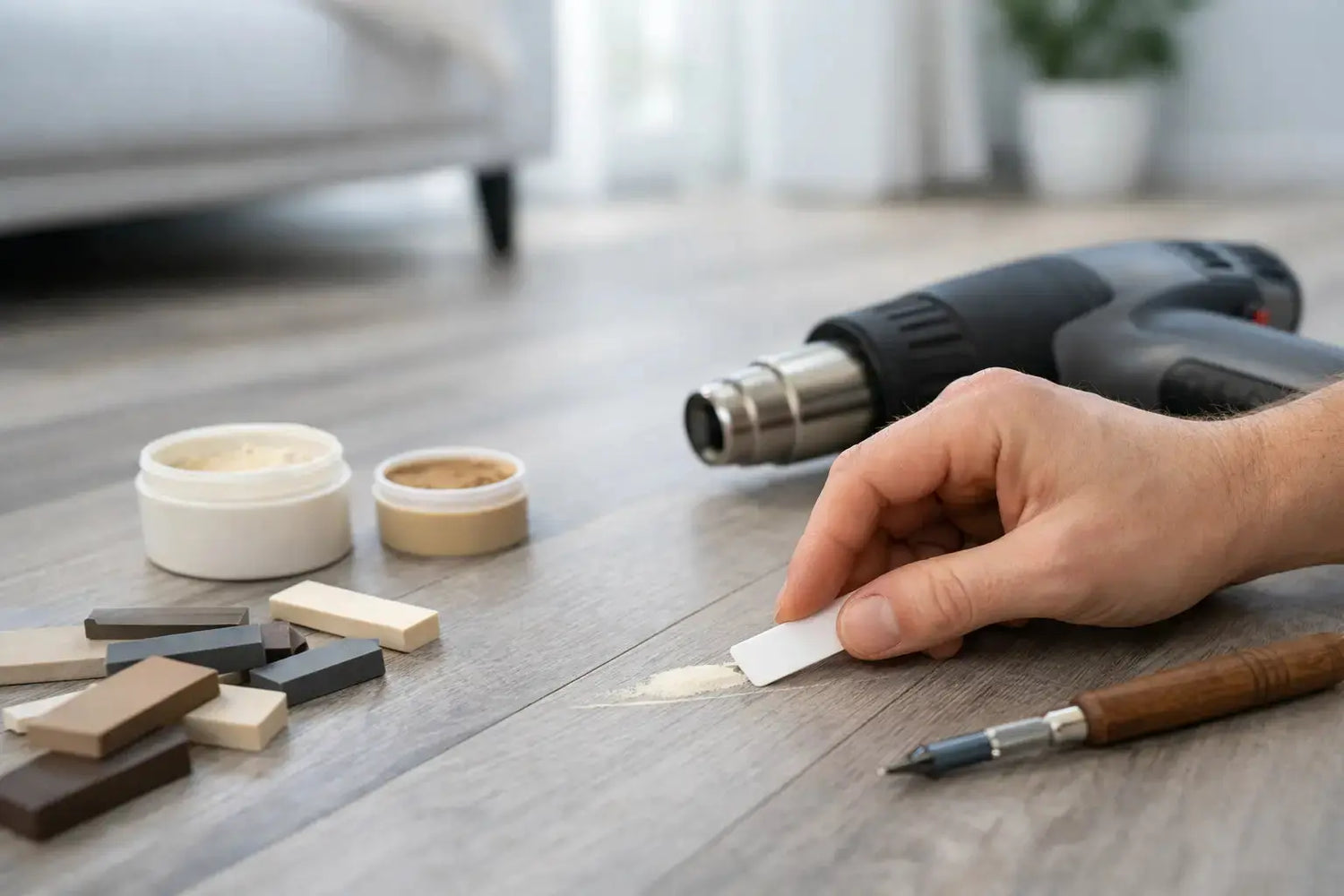 Plak PVC repareren zonder zichtbaar kleurverschil