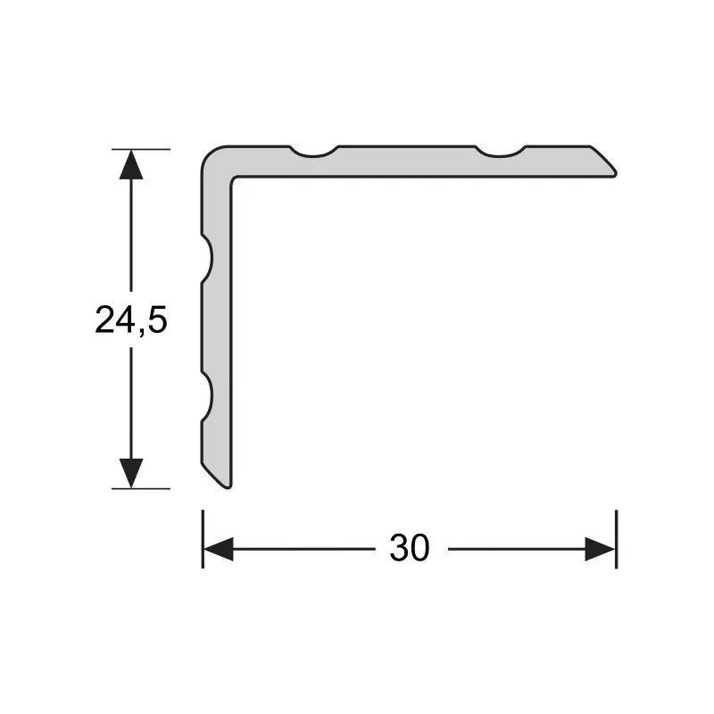 Hoeklijnprofiel zelfklevend 24,5 mm RVS, 3 meter