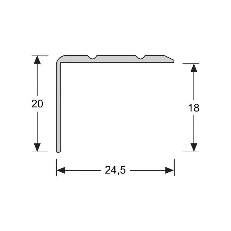 Hoeklijnprofiel zelfklevend 20 mm RVS, 3 meter