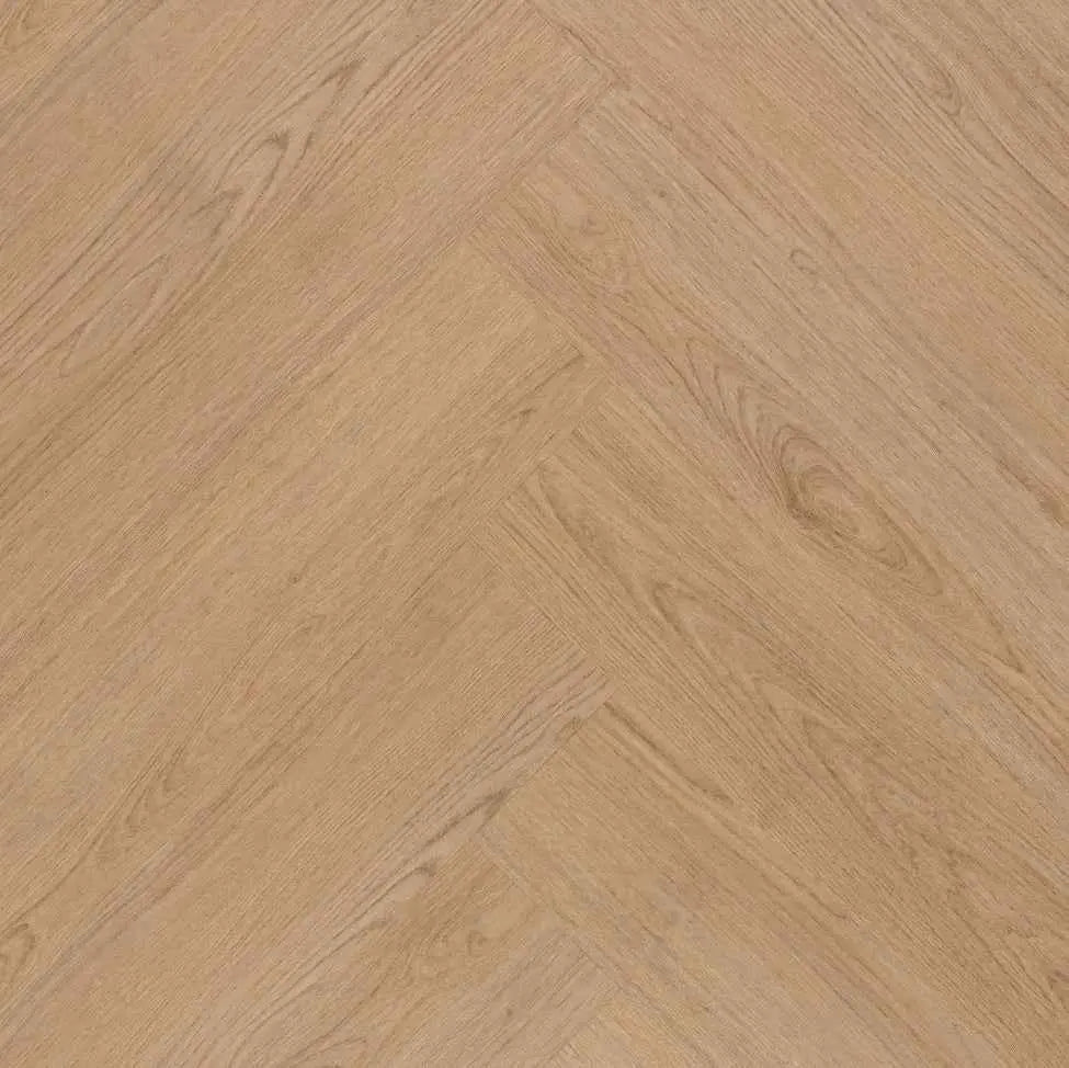 Pure Visgraat Smoky Plak PVC in licht eiken visgraatpatroon met voelbare houtstructuur