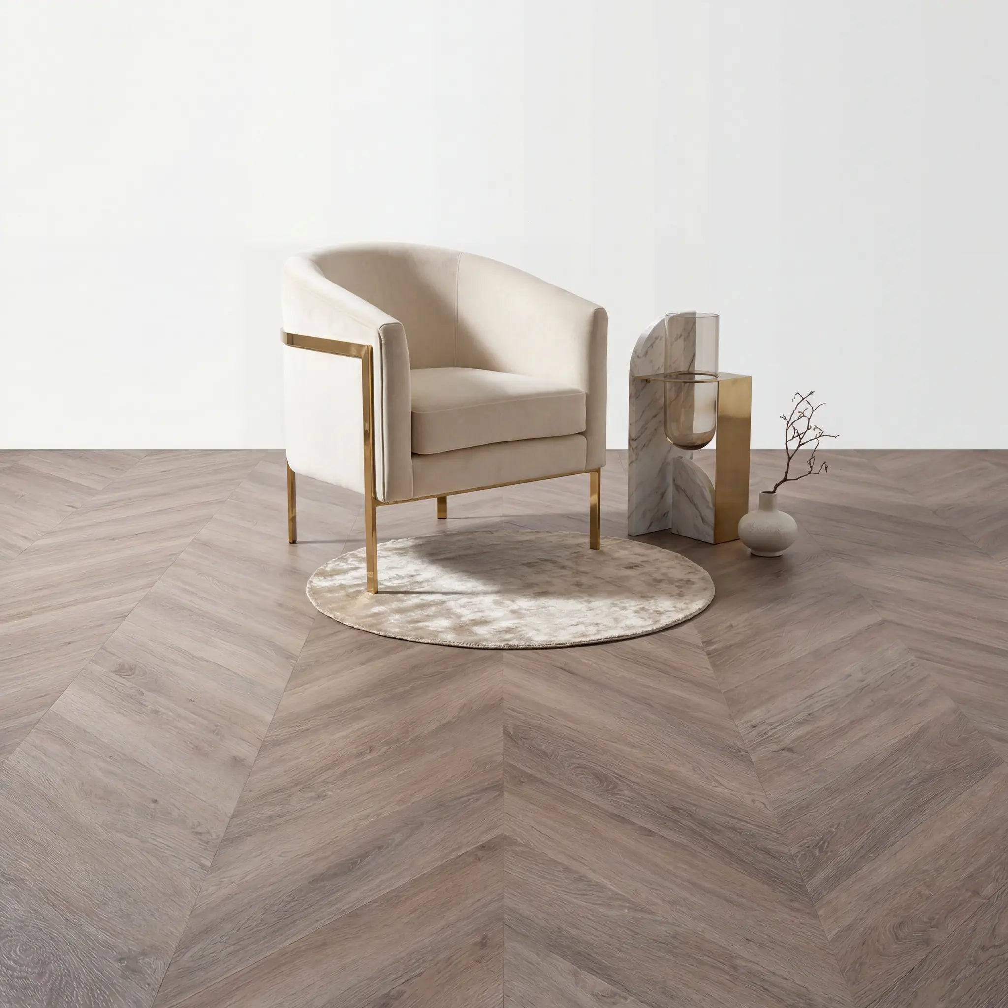 Lux Tenebrae Chevron Smoky Oak Plak PVC yarenza