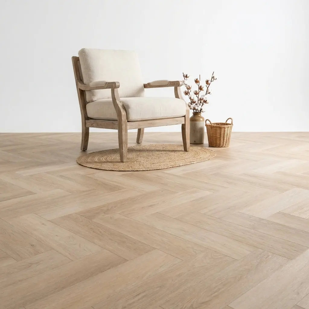 Madera Visgraat White Wash Smoky Plak PVC yarenza