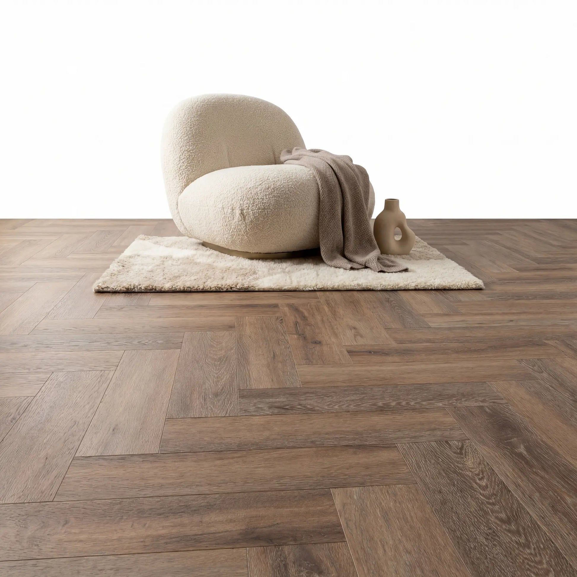 Lux Tenebrae Visgraat Dark Oak Plak PVC yarenza
