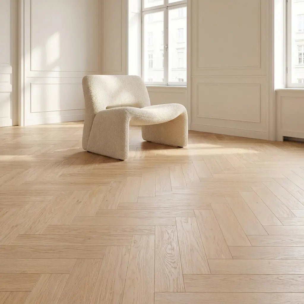 Staal - Natura Visgraat Beige Oak Klik PVC - Staal / Sample