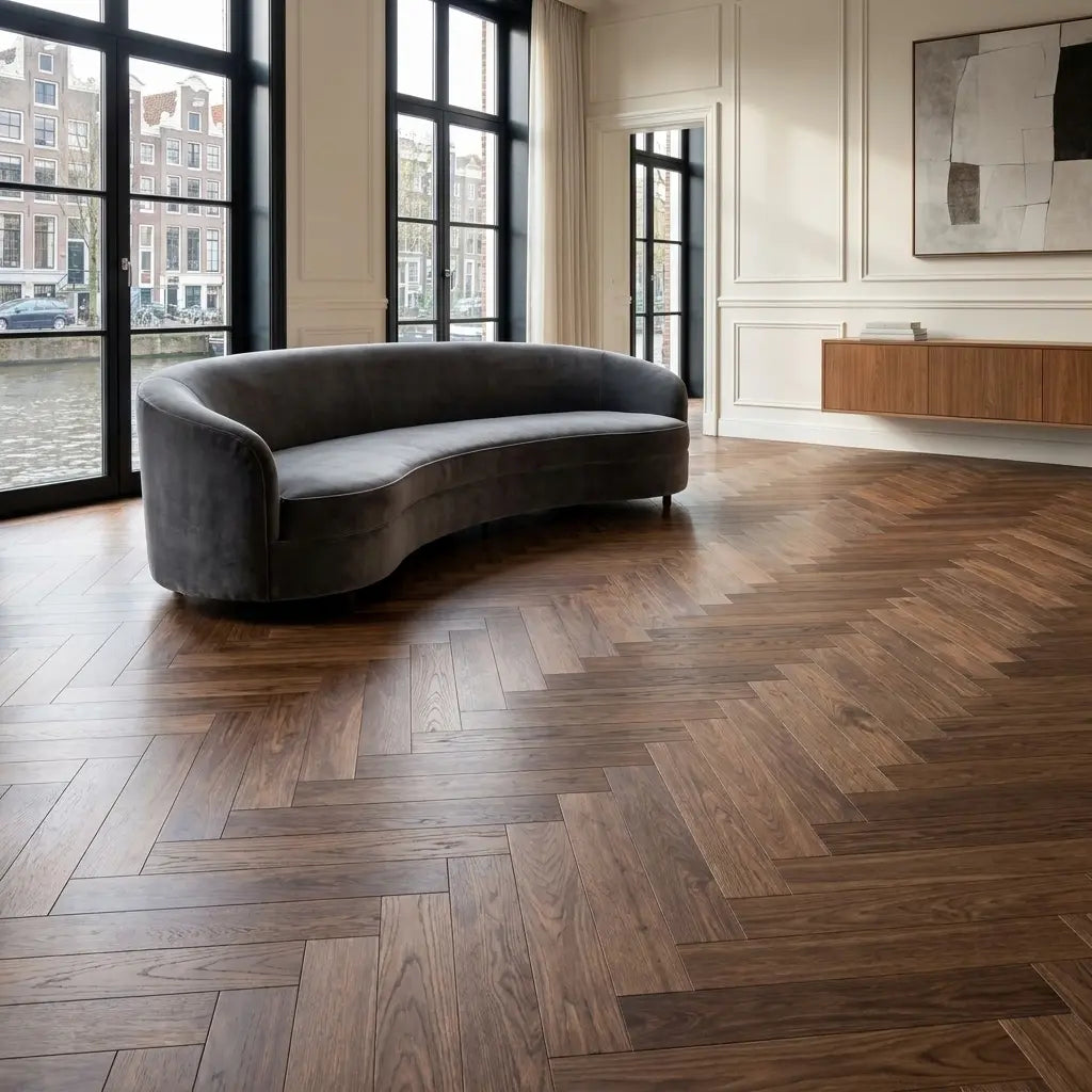 Natura Visgraat Dark Oak Klik PVC Yarenza