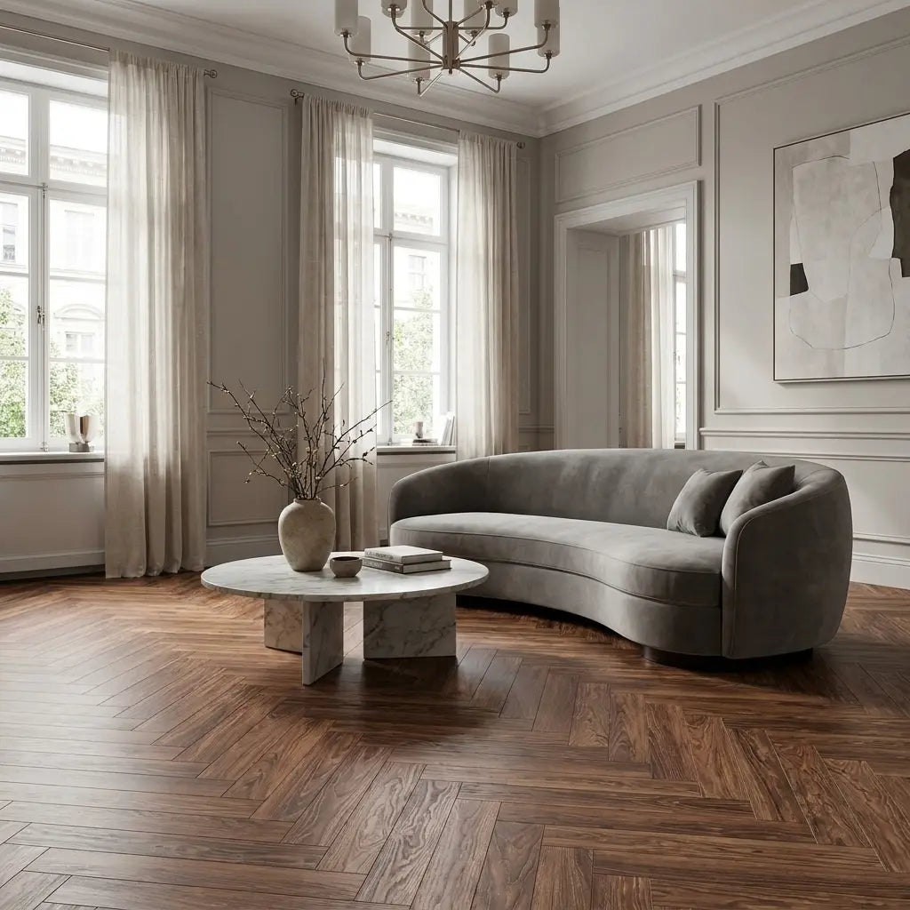 Natura Visgraat Dark Oak Klik PVC Yarenza